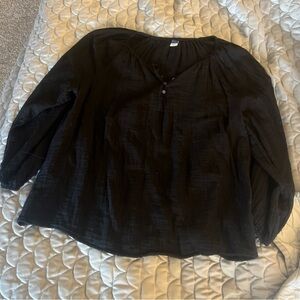 Old Navy Women's Large Black V Neck Blouse